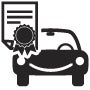car and line paper icon