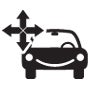 car and four way arrow icon
